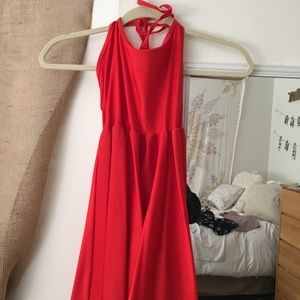 Red American apparel skater dress